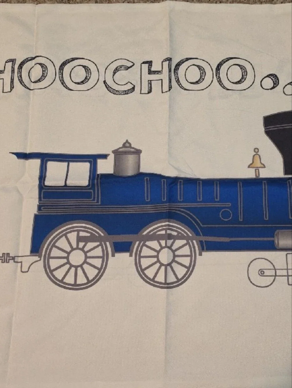 Kids Train Print Twin Sheet Set With Conforter - Blue, Red, Gray